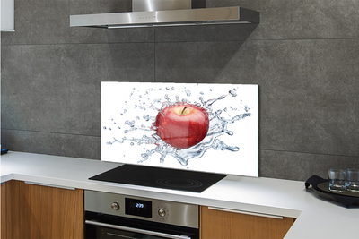 Sklenený obklad do kuchyne Červené jablko vo vode
