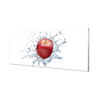 Sklenený obklad do kuchyne Červené jablko vo vode