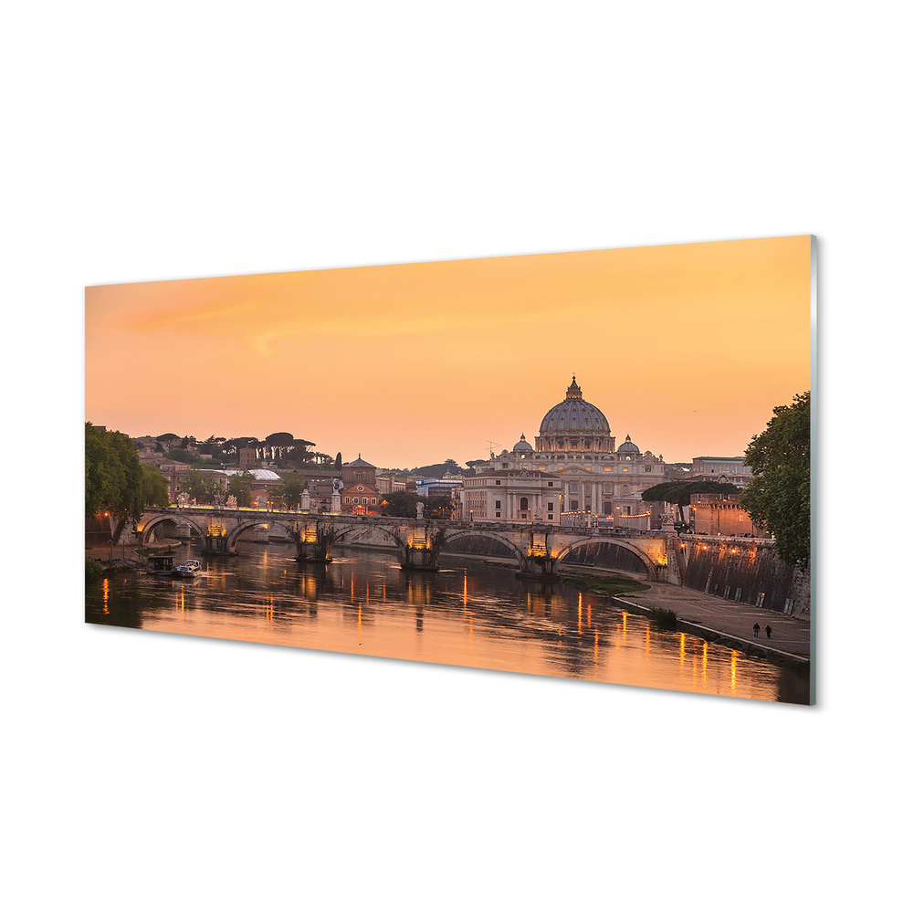 Nástenný panel rieka Rím Sunset mosty budovy