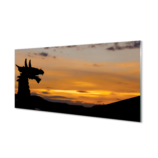Nástenný panel  Slnko oblohu drak