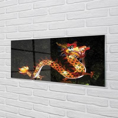 Nástenný panel  Japonský drak osvetlené