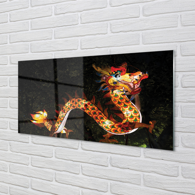 Nástenný panel  Japonský drak osvetlené