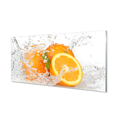 Sklenený obklad do kuchyne Pomaranče vo vode