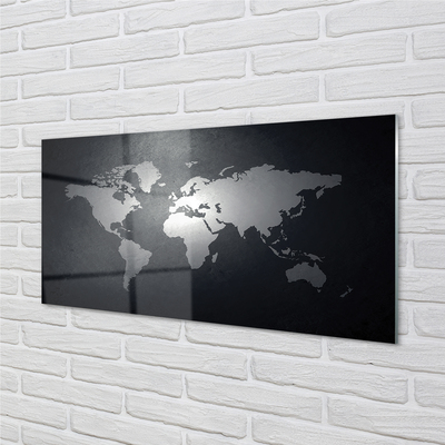 Nástenný panel  Čiernom pozadí White mapa