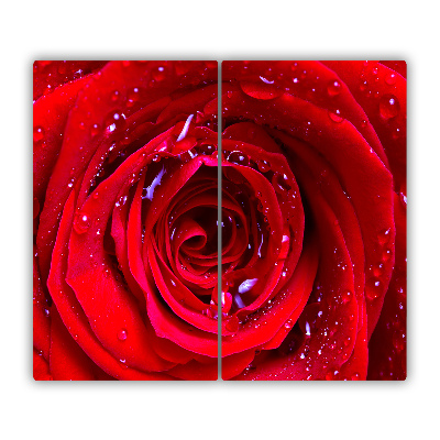 Sklenená doska na krájanie Ružová kvetina