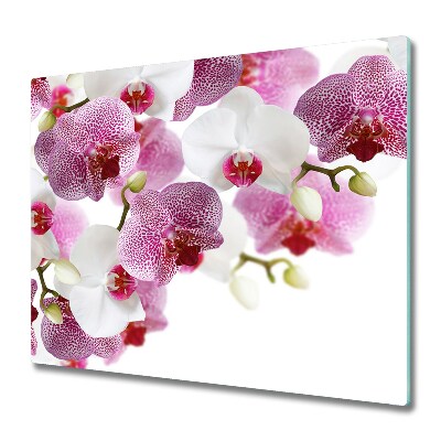 Sklenená doska na krájanie Orchidea