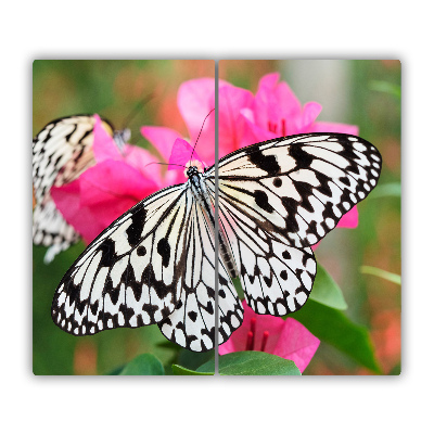 Sklenená doska na krájanie Motýľ na kvetinu