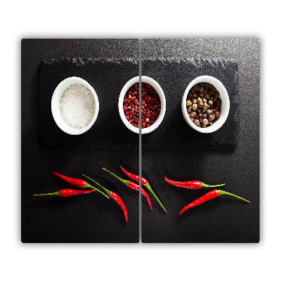 Sklenená doska na krájanie Korenie a chilli