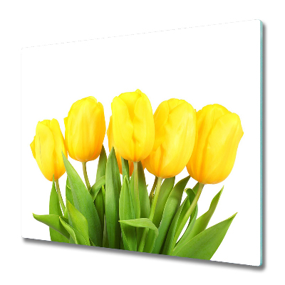 Sklenená doska na krájanie Žlté tulipány