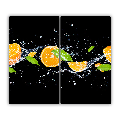 Sklenená doska na krájanie Pomaranče a voda