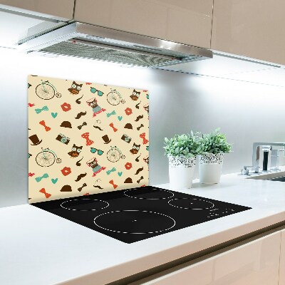 Sklenená doska na krájanie Hipster sovy