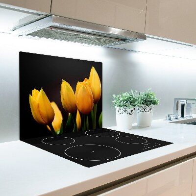 Sklenená doska na krájanie Žlté tulipány