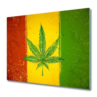 Sklenená doska na krájanie Rasta vlajka