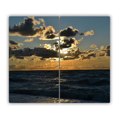 Sklenená doska na krájanie Západ slnka pri mori