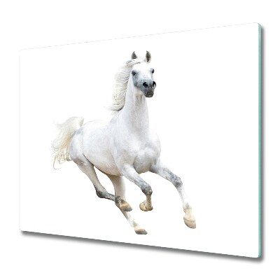 Sklenená doska na krájanie Biely arabský kôň