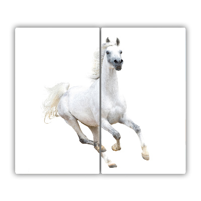 Sklenená doska na krájanie Biely arabský kôň