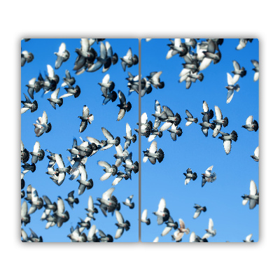 Sklenená doska na krájanie Stádo holubov