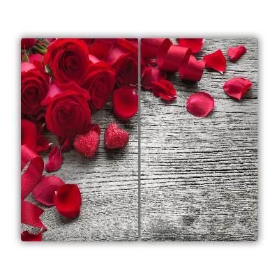 Sklenená doska na krájanie Červené ruže