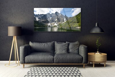 Obraz na akrylátovom skle Hora jazero les príroda