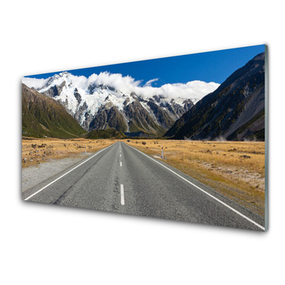 Obraz na akrylátovom skle Cesta hory sneh krajina