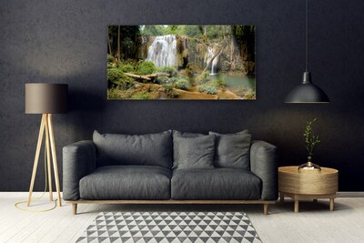 Obraz na akrylátovom skle Vodopád rieka les príroda