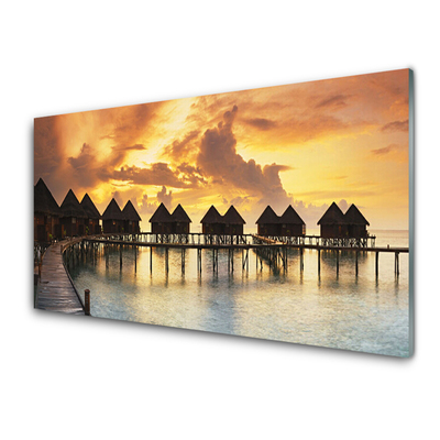 Obraz na akrylátovom skle More prázdniny domky