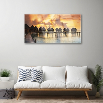 Obraz na akrylátovom skle More prázdniny domky