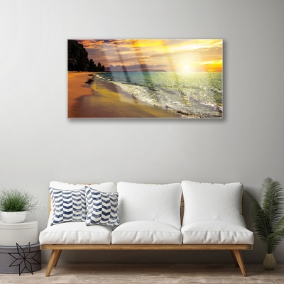 Obraz na akrylátovom skle Slnko pláž more krajina