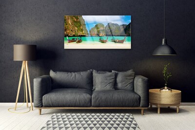 Obraz na akrylátovom skle Pláž more hory príroda