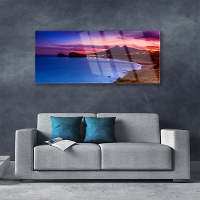 Obraz na akrylátovom skle More pláž hory príroda