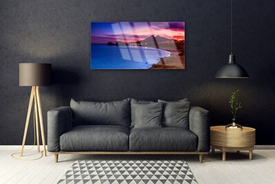 Obraz na akrylátovom skle More pláž hory príroda