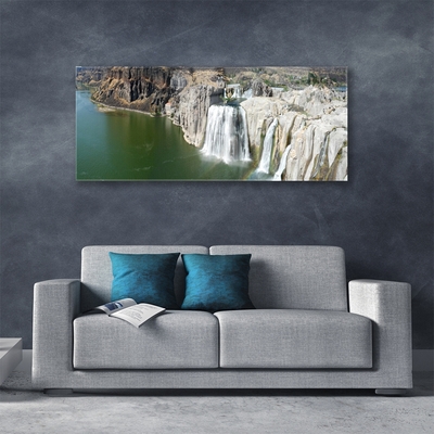 Obraz na akrylátovom skle Vodopád jazero príroda
