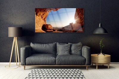 Obraz na akrylátovom skle Skala slnko krajina