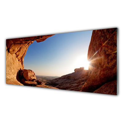 Obraz na akrylátovom skle Skala slnko krajina
