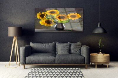 Obraz na akrylátovom skle Slnečnica váza rastlina