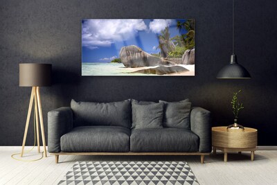 Obraz na akrylátovom skle Skaly pláž príroda
