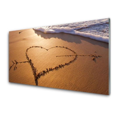 Obraz na akrylátovom skle Pláž srdce more umenie