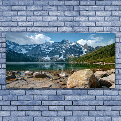 Obraz na akrylátovom skle Hora jazero príroda
