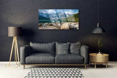 Obraz na akrylátovom skle Hora jazero príroda
