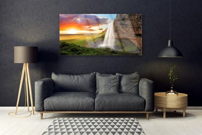 Obraz na akrylátovom skle Hora vodopád príroda