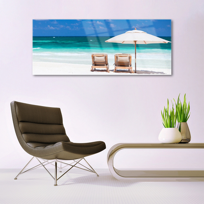 Obraz na akrylátovom skle Pláž dáždnik krajina