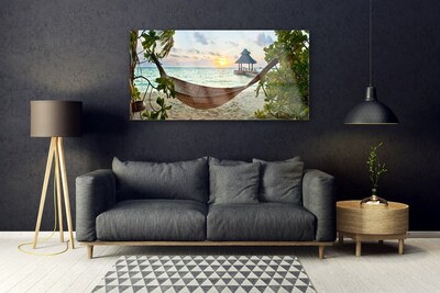 Obraz na akrylátovom skle Pláž hamaka more krajina