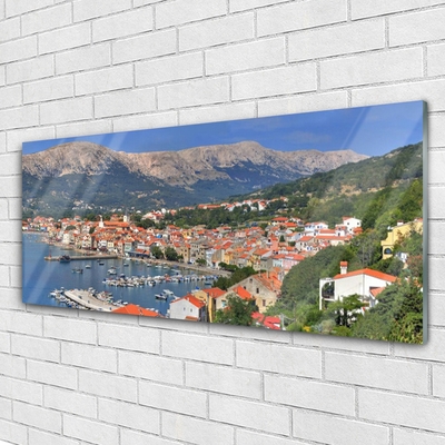 Obraz na akrylátovom skle Mesto hora more krajina