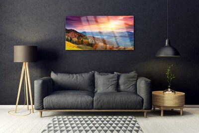 Obraz plexi Hora les slnko krajina