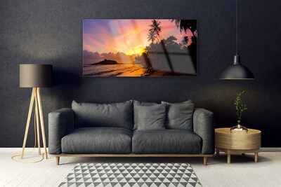 Obraz plexi More slnko palmy krajina
