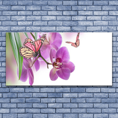 Obraz plexi Motýle kvety príroda