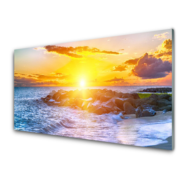 Obraz plexi Západ slnka more pobrežie