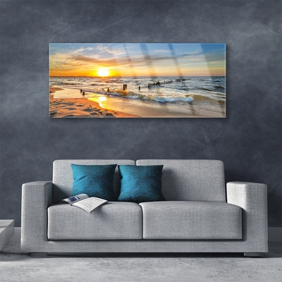 Obraz plexi More západ slnka pláž