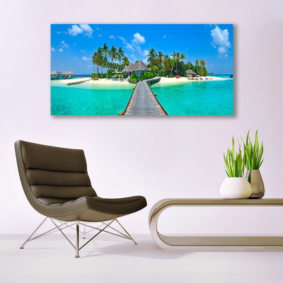 Obraz plexi Tropická pláž palmy
