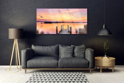 Obraz plexi Mólo západ slnka jazero